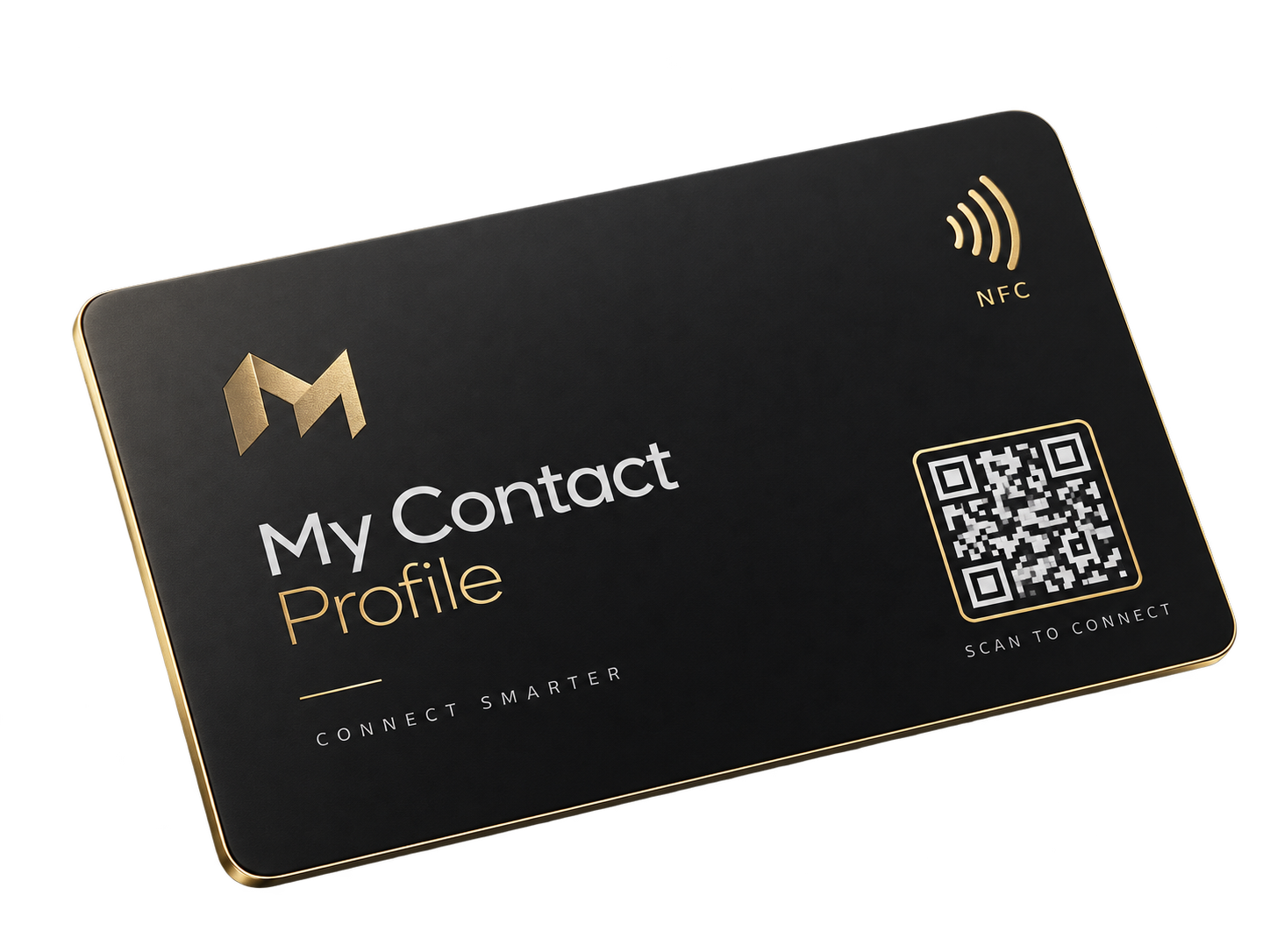 Premium black and gold NFC business card mockup